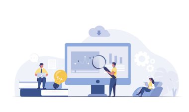 İş adamları analitik ve izleme web raporlarında gösterge paneli görüntüleme kavramı .