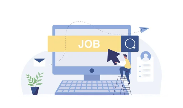 Looking New Job Find Opportunity Recruitment Concept Job Search Vector — 图库照片