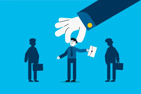 Human Resources Concept Giant Hand Choosing Candidate Job — Fotografia de Stock
