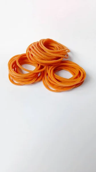 Medium Storlek Elastisk Gummiband Orange Färg För Olika Ändamål Mot — Stockfoto