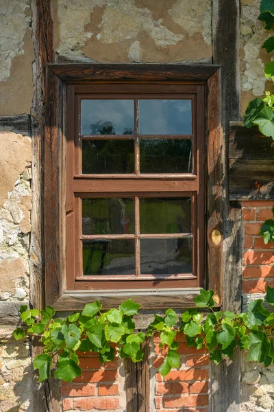 Old Window Bygone Times Half Timbered House — Stock Photo, Image