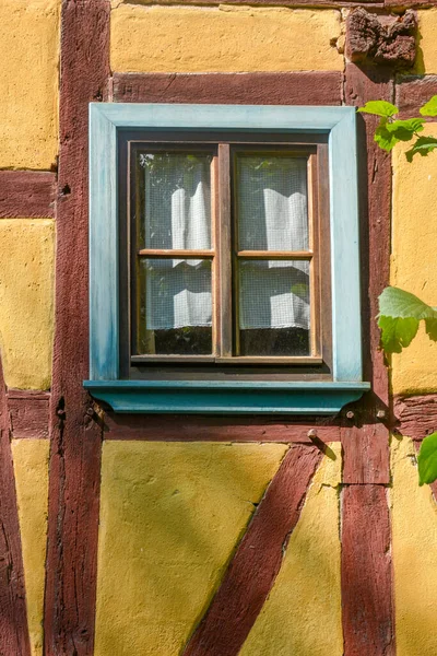 Old Window Bygone Times Yellow Half Timbered House — Stock Photo, Image