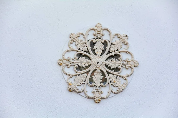 Ornamento Decorativo Una Facciata Casa Bianca Nei Paesi Bassi — Foto Stock