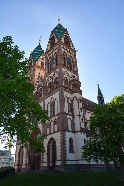 Vista Exterior Iglesia Del Corazón Jesús Friburgo Brisgovia Alemania Europa — Foto de Stock