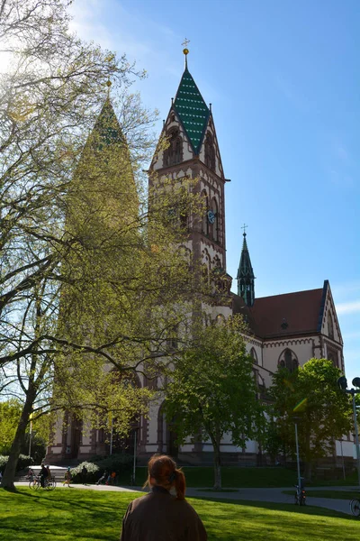 Vista Exterior Iglesia Del Corazón Jesús Friburgo Brisgovia Alemania Europa — Foto de Stock