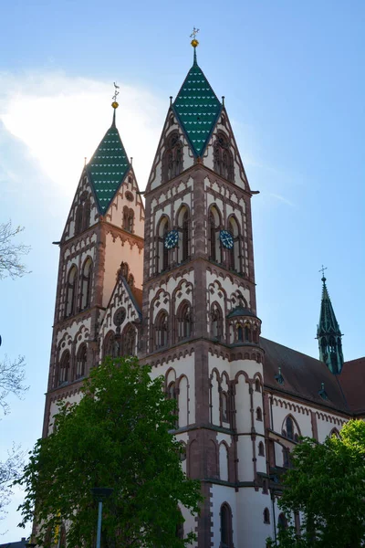 Exterior View Heart Jesus Church Freiburg Breisgau Germany Europe — Stock Photo, Image