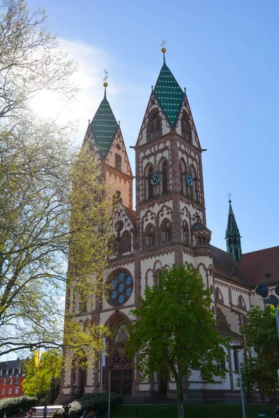 Freiburg Breisgau Daki Nın Kalbi Kilisesi Nin Dış Görünüşü Almanya — Stok fotoğraf
