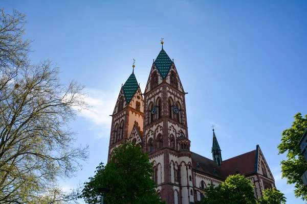 Freiburg Breisgau Daki Nın Kalbi Kilisesi Nin Dış Görünüşü Almanya — Stok fotoğraf