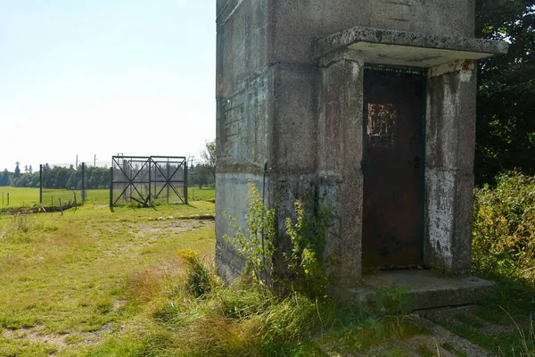 Lower Part Old Border Watchtower Rusted Entrance Door Former Gdr — Stock Photo, Image