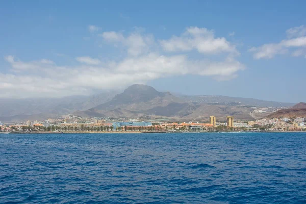 Coastline with town and mountains of the south coast of the Canary Island of Tenerife, Los Cristianos, Spain, Europe