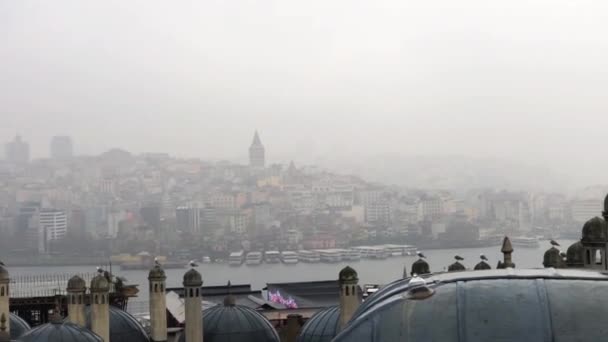 Панорама Исторического Центра Стамбула Панорама Стамбула Стамбул Турция — стоковое видео