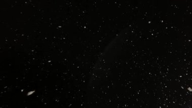 Gerçek kar kameraya düşer. Kar yağıyor. Yoğun kar yağışı videosu. Kış masalı atmosferi.