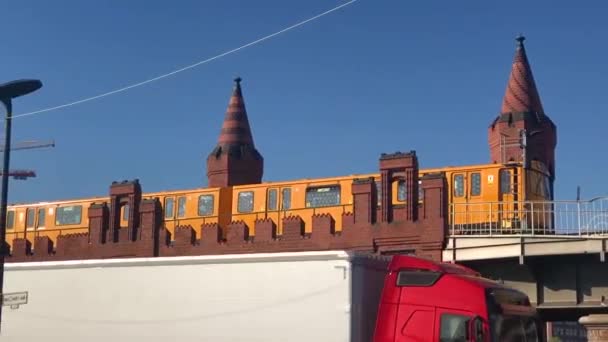 Locomotiva Metrô Berlim Metrô Berlim Metrô Berlim Amarelo — Vídeo de Stock