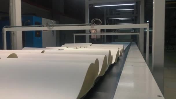 Fábrica Papel Pintado Proceso Creación Fondo Pantalla Fábrica Producción Papel — Vídeos de Stock