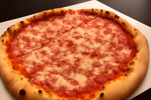 Orta boy lezzetli, sulu, peynirli ve domates soslu pizza.