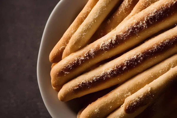 Foto Brödpinnar Skorpa Bakad Mat Objekt Hög Kalori Mellanmål — Stockfoto