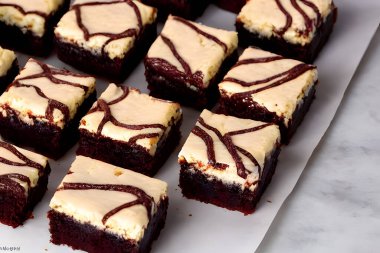 Browni resmi, tatlı ve şekerli pişmiş yemek, lezzetli yüksek kalorili atıştırmalık.