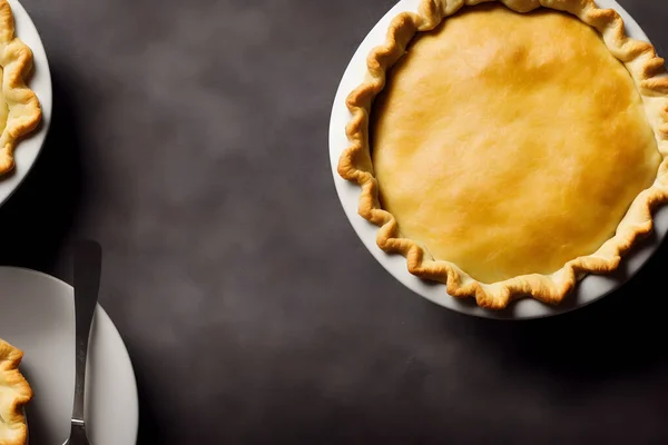 Quadro Torta Panela Frango Refeição Caseira Comida Salgada Saudável — Fotografia de Stock