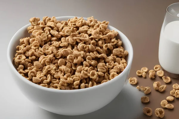 Cereales Leche Alimentos Saludables Para Desayuno Alimentos Básicos Buena Nutrición — Foto de Stock