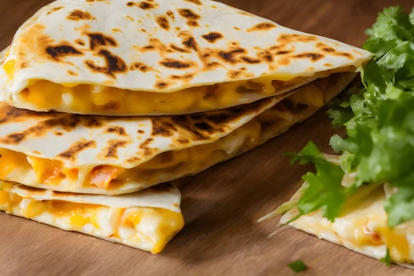 Peynirli quesadilla, yağlı abur cubur, sulu ve lezzetli, hazır fast food.