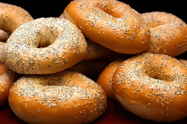 Bild Välsmakande Bagels Bakad Mat Snabbmat Till Frukost — Stockfoto