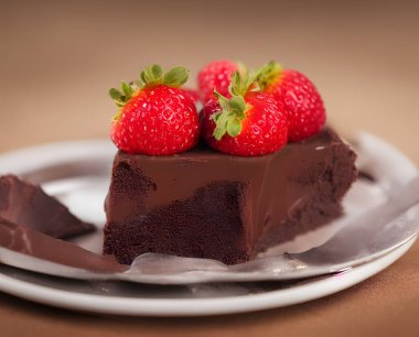 Çikolatalı tatlı, tatlı ve şekerli, yüksek kalorili yağlı yemek.