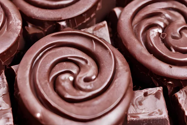 Torção Chocolate Lanche Doce Açucarado Chocolate Swirly — Fotografia de Stock