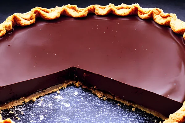 chocolate pie, sweet and sugary food, made from cacao, flour and milk