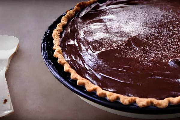 Torta Chocolate Alimentos Doces Açucarados Feitos Cacau Farinha Leite — Fotografia de Stock