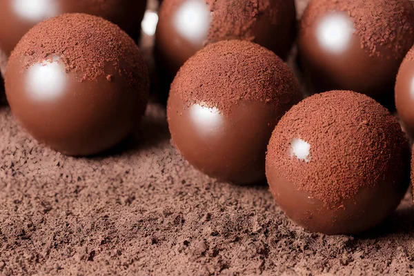 Chocolate Spheres Sweet Quick Snack Sugary Chocolate Balls — Stock Photo, Image