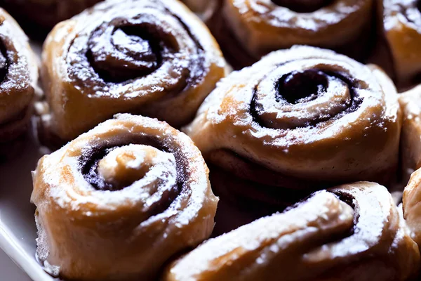 photo of cinnamon rolls, sweet baked dessert, filling pastry