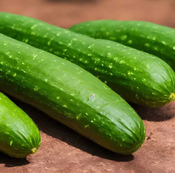 Photo Green Cucumbers Fresh Vegetable Recently Harvested — Stock Photo, Image