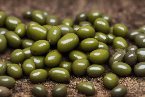 Zelené Olivy Zdroj Olivového Oleje Snídaňový Pokrm — Stock fotografie