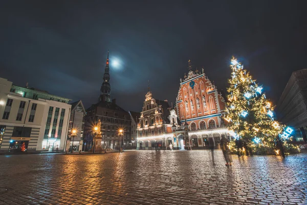 2021 Riga Weihnachtsdekoration Auf Dem Ratslaukums Platz Inmitten Der Altstadt — Stockfoto