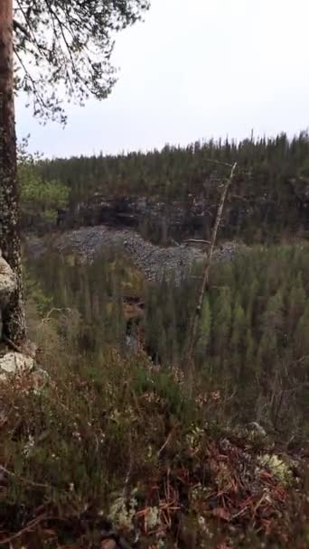 Skönheten Korouomas Nationalpark Lappland Finland Form Stor Ravin Höstsäsongen — Stockvideo