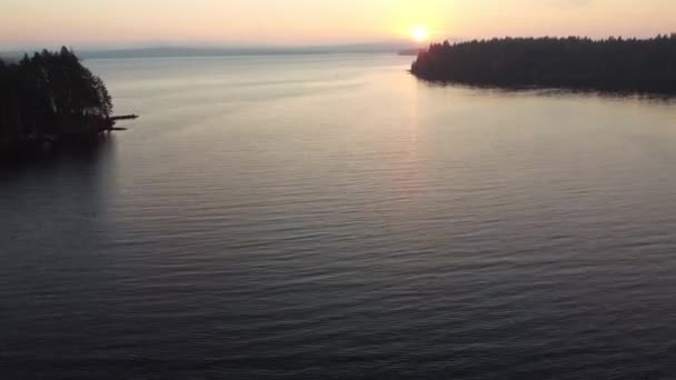 Nascer Sol Lago Oulujarvi Região Kainuu Finlândia Imagens Drones Enquanto — Vídeo de Stock