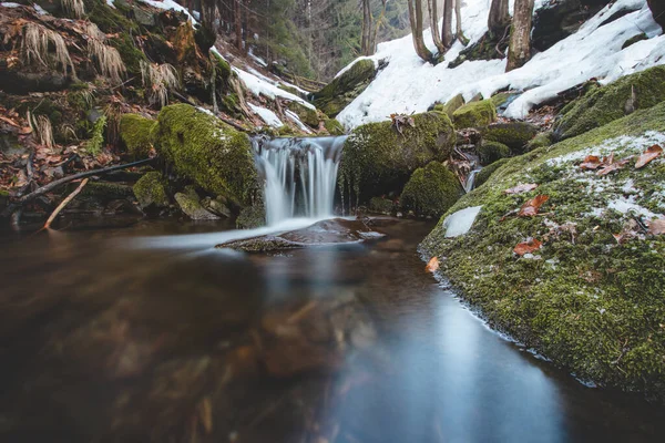 Cascadas Hielo Heladas Beskydy Task Este República Checa Centro Europa —  Fotos de Stock