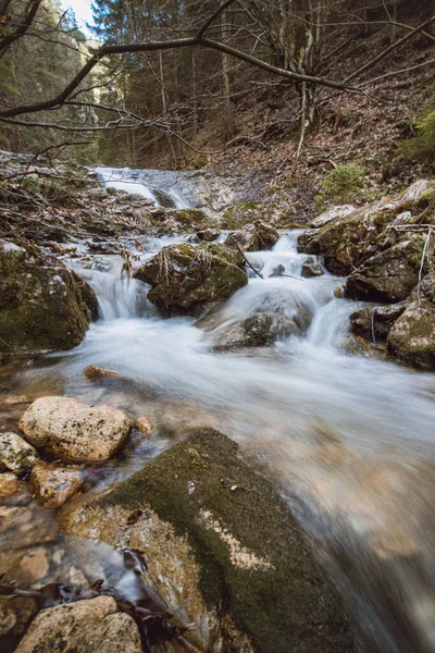 Beautiful White Waterfalls Rocky Environment Known Janosikove Diery Lesser Fatra —  Fotos de Stock