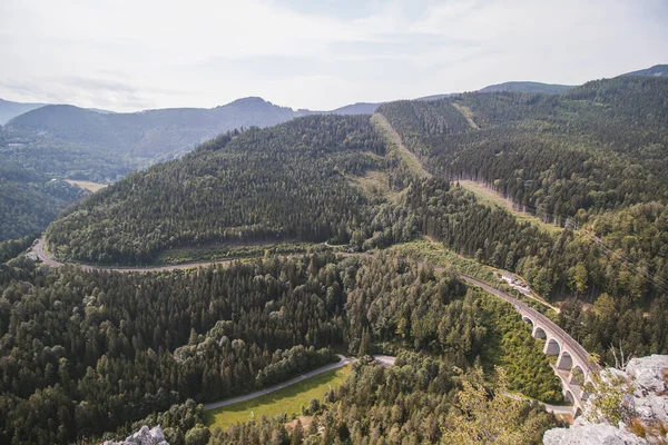 View Rocky Peak Polleroswand Kalte Rinne Railway Viaduct Railway Cut — Stock Photo, Image