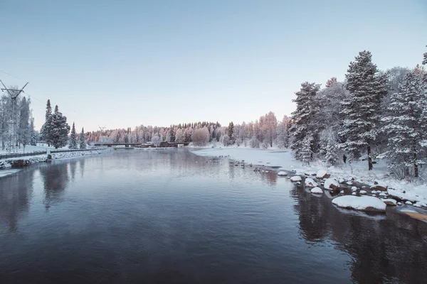 Παγωμένο Πρωινό Στη Φινλανδική Πόλη Kajaani Στο Βόρειο Τμήμα Της — Φωτογραφία Αρχείου