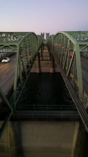Drone Oregon Washington Interstate Bridge Portland Vancouver Sur Voie Navigable — Video