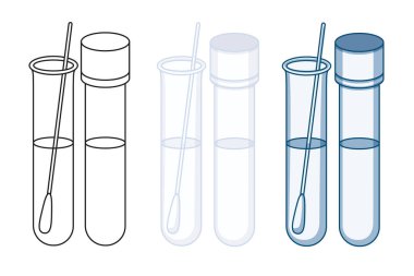 Tube test kit vector illustration in outline and color version