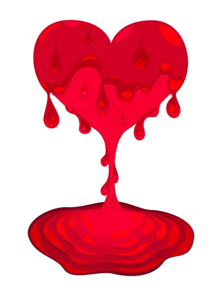 Illustration Couleur Vecteur Coeur Fusion Rouge — Image vectorielle