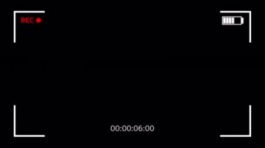 Kare Kare Kare Kolay ile video kayıt kamerası ekranının alfa görüntülerini kullanmak kolay. Siyah Arkaplanda Yatay Ekran Kamera Kayıt Video Animasyonu. Element görüntüleyici 