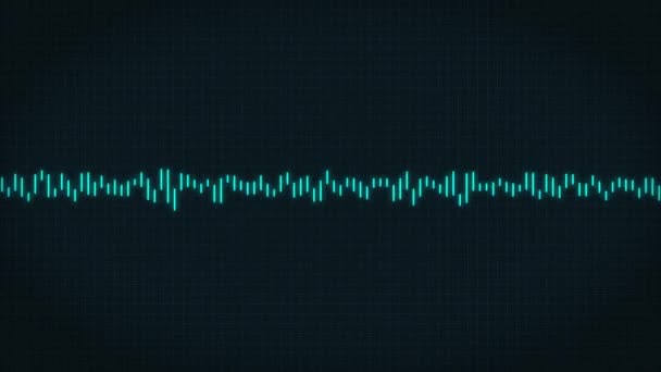 Minimalista Hud Waveform Audio Resumen Azul Resplandor Neón Ondas Sonido — Vídeo de stock