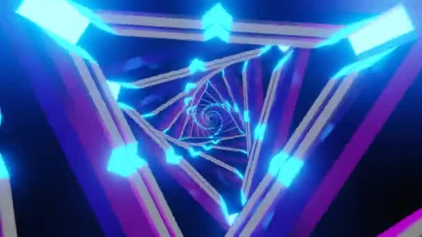 Sci Abstract Advanced Technology Portal Rendering Template Triangle Neon Glow — Stockvideo