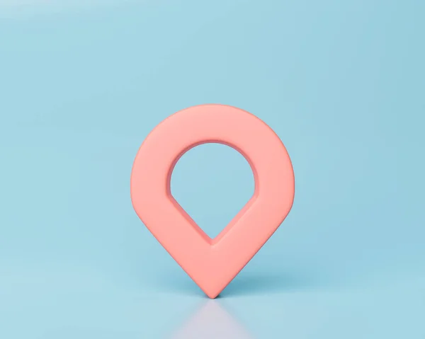 Map Pointer Location Red Pink Pin Symbol Isolated Blue Pastel — Stockfoto