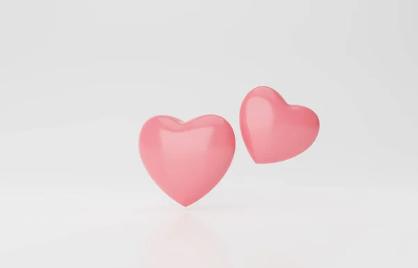 Realista Corazón Rojo Rosa Sobre Fondo Blanco Aislado Para Plantilla —  Fotos de Stock
