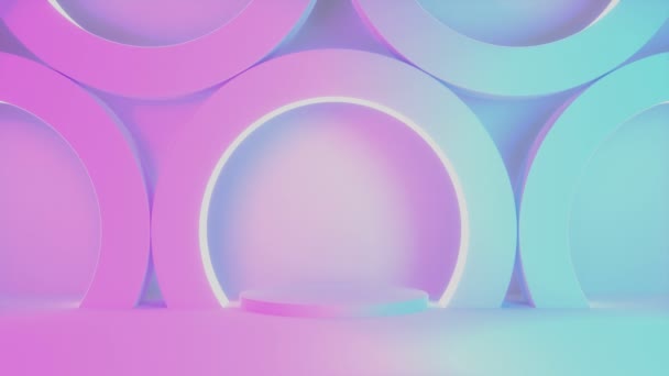 Modré Růžové Fialové Neonové Abstraktní Pozadí Studio Moderní Ultrafialové Světlo — Stock video