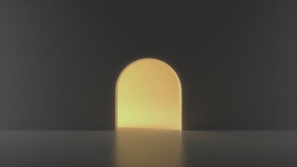 Light Door Dark Room Yellow Glow Business Freedom Hope Imagination — Stockvideo